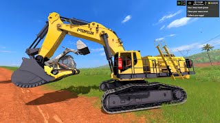 Excavator Mini JCB vs Caterpillar excavator | Mission - hay for sheep.  gameplay