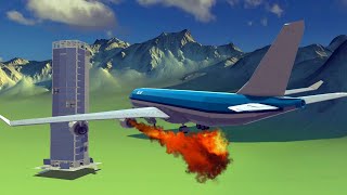 Airplane Crashes Into Bulding And Satisfying Destructions  #10 | Besiege