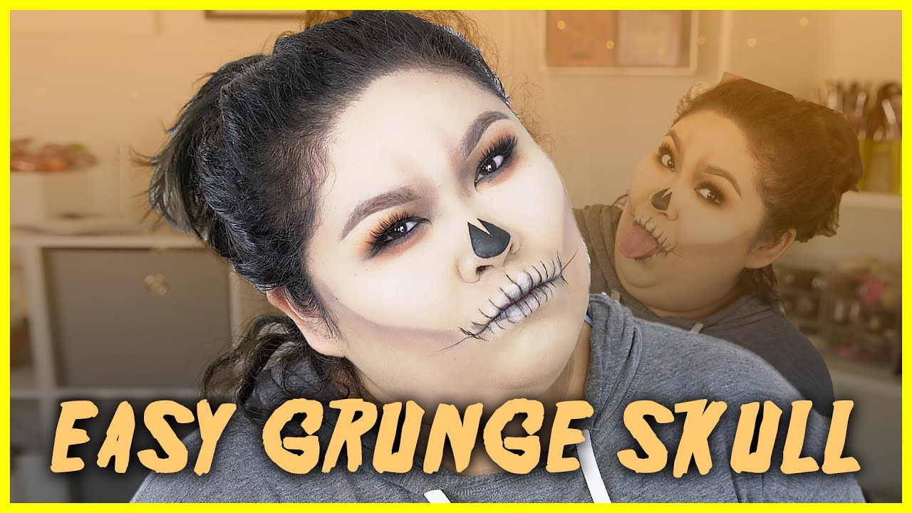 EASY HALLOWEEN GRUNGE SKULL TUTORIAL || Just Chab
