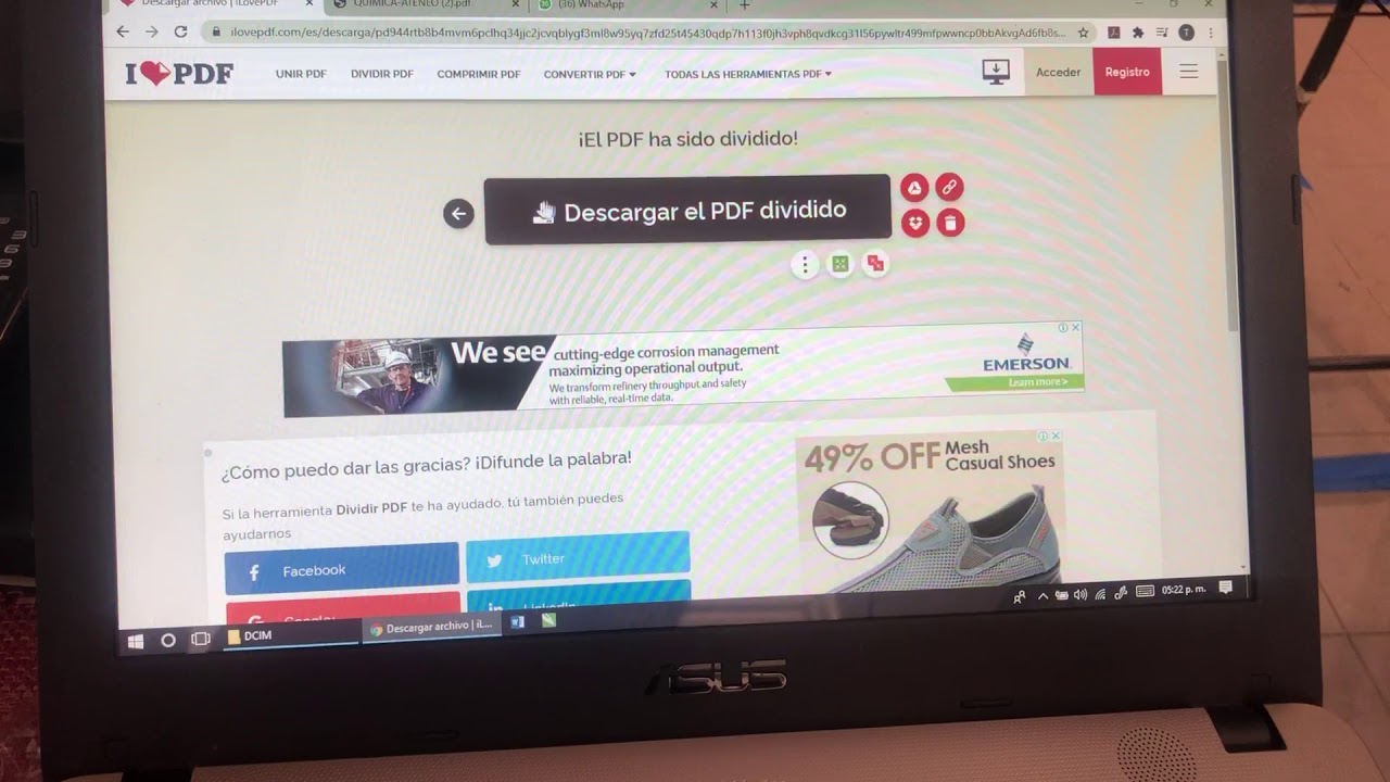 CÓMO DIVIDIR UN PDF CON LA APP ILOVEPDF - YouTube