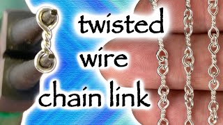How to make a basic twisted silver wire link chain.