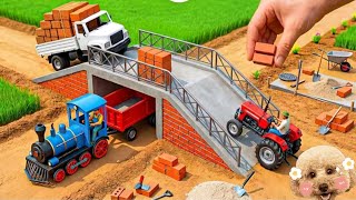 DIY Mini Tractor Builds Underground Tunnel &amp; Brick Bridge | Construction Science Project⚡💢