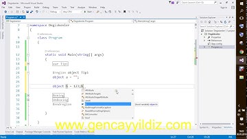 3-) C# var - object Değişkenleri
