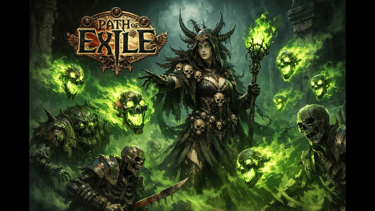 Hướng Dẫn Leveling Poison Summon Raging Spirit Necromancer Path of Exile 3.27