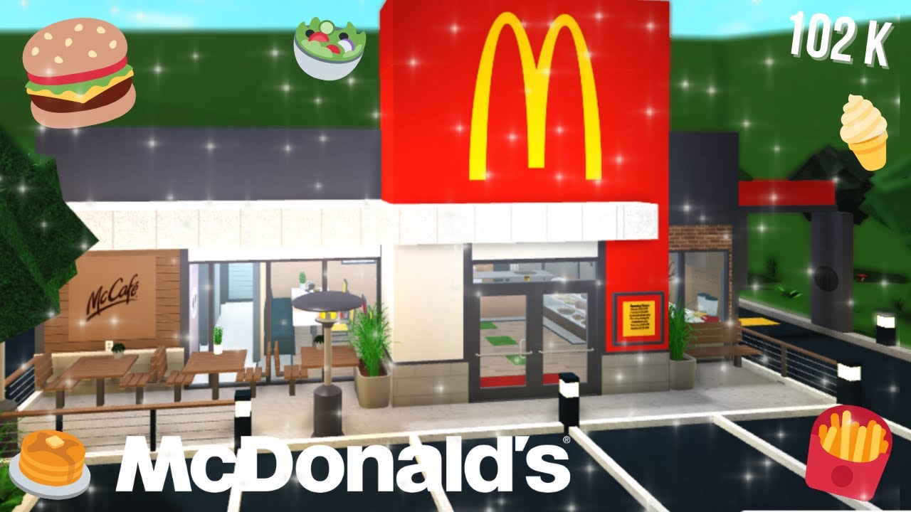 Bloxburg Mc Donald S With Drive Thru 102k Speed Build Tour Youtube - roblox bloxburg mcdonalds