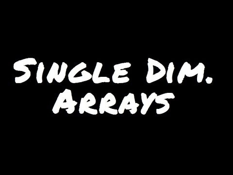 C Language  013 Single Dim. Array Population via For Loop