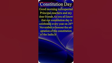 constitution day speech | speech on constitution day | indian constitution |10 lines on constitution