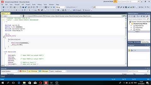 TB 1b Simulasi Software rangkaian Lampu Merah menggunakan ATMega 32 dan Proteus serta Atmel 7