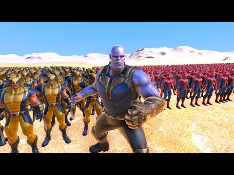 Thanos vs 1000 Spider-Man 1000 Wolverine