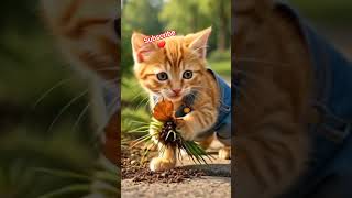 Cute Kitten Save the Little Bird ❤️🐦 #cutecat #wildliferescue