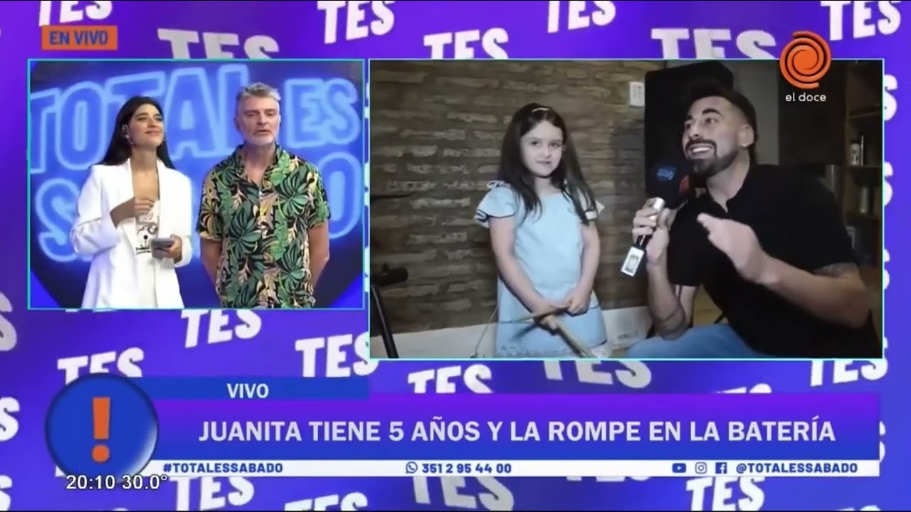 Tiene 5 años y la rompe en la batería