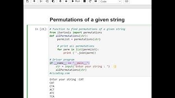 Day 69 : Function to find permutations of a given string