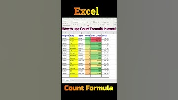How to use count formula in excel |Excel tips and tricks|| #shorts