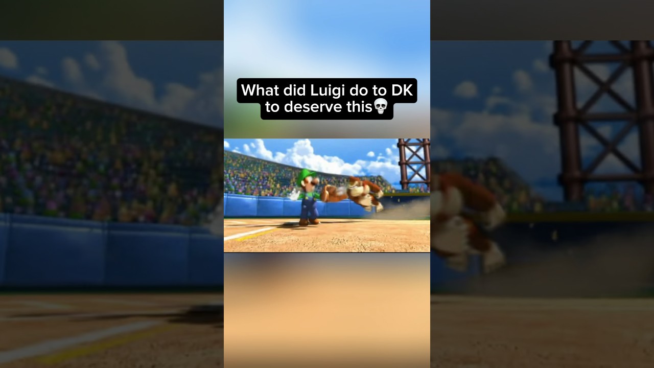 Donkey Kong was NOT holding back #supermario #mariobros #dkc #mariobaseball #nintendo