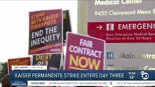 Kaiser Permanente mental health workers hit picket line for third straight day