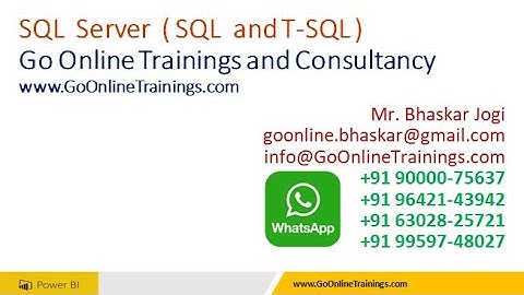 01 SQL Server Demo Part1 | Bhaskar Jogi | Go Online Trainings | 90000 75637