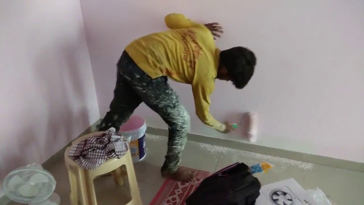 How to prepare and paint your wall using Roller Brush - YouTube