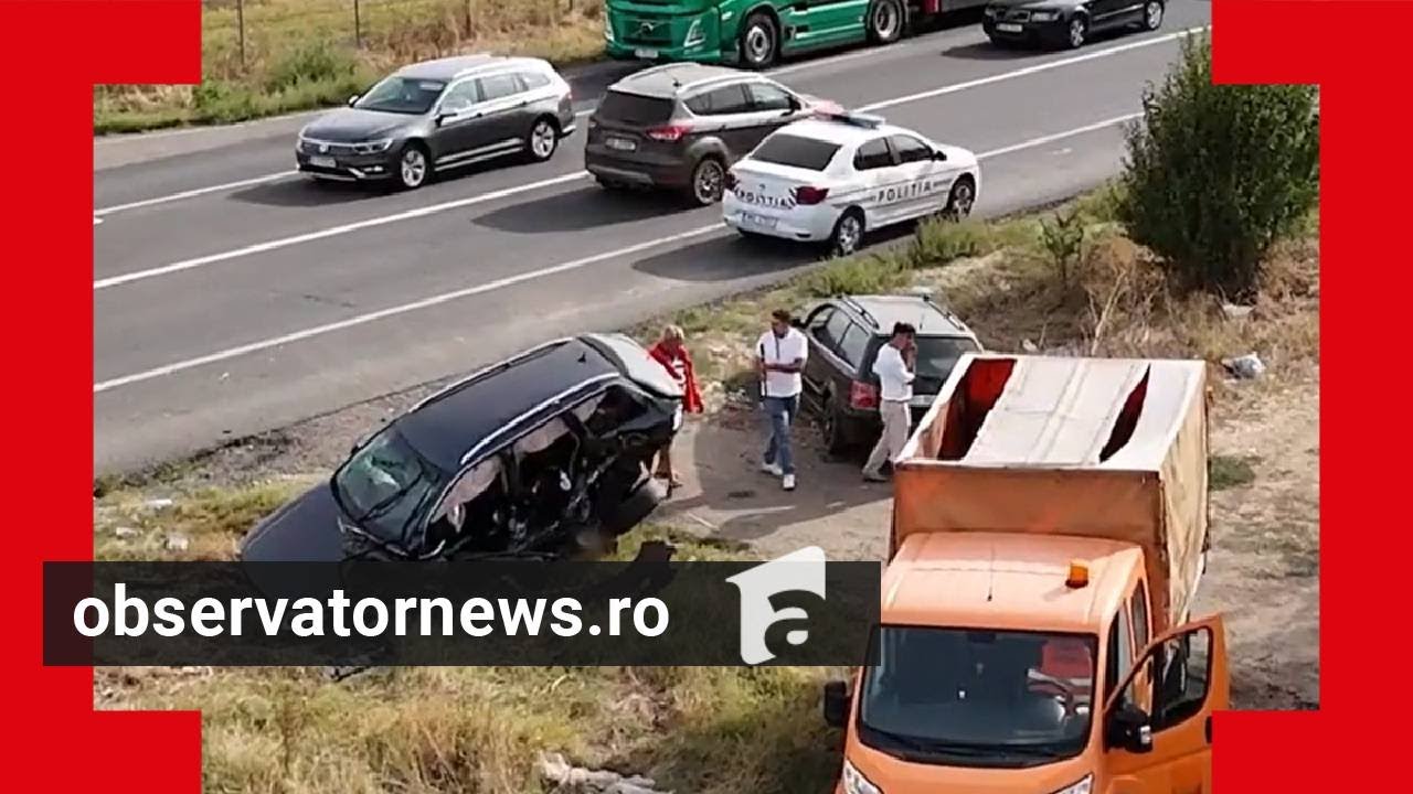Filmul accidentului în lanţ din Ialomiţa soldat cu 7 răniţi. Patru copii au ajuns la spital