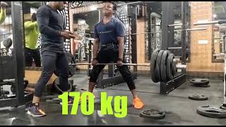 67 kg body weight at 170 kg deadlifting workout