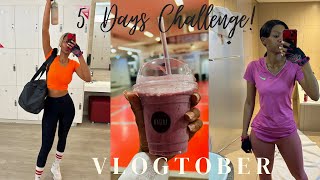VLOGTOBER | WEEK OF WORKOUTS | 5 days challenge | lower body , upper body & abs