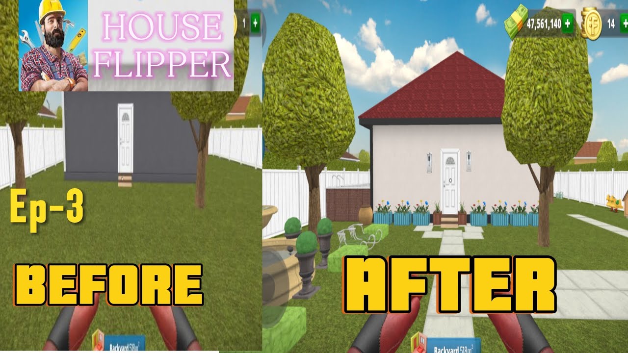 HOUSE FLIPPER || My first house renovation|| Ep- 3 (Backyard) - YouTube