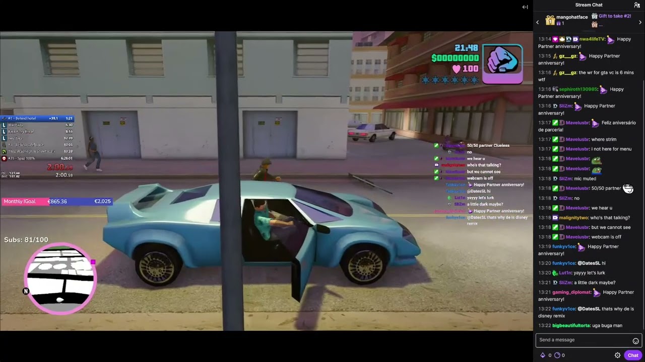 [VOD] GTA Vice City – The Definitive Edition 100% Speedrun attempts from 2025-11-20