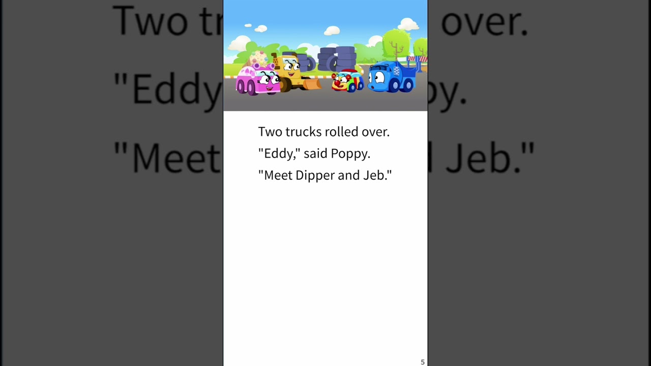 tire town school. going to school. new friends. English practice daily reading  day 3