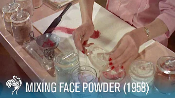 Mixing Face Powder: Retro Cosmetics (1958) | British Pathé