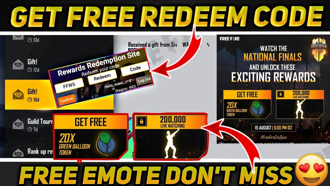 FFCO FINAL REWARD REDEEM CODE / FREE FIRE NEW REDEEM CODE/ AUGUST WATCHING REWARD REDEEM CODE INFF