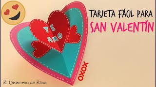 TARJETA MUY FÁCIL para SAN VALENTÍN, Tarjeta Corazón Pop Up, Manualidades para San Valentín,