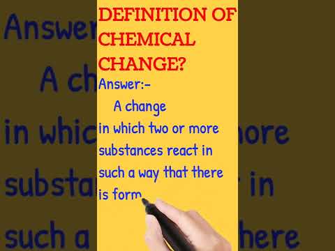 वीडियो: रासायनिक परिवर्तन का एक सुपरिभाषित उदाहरण क्या है?