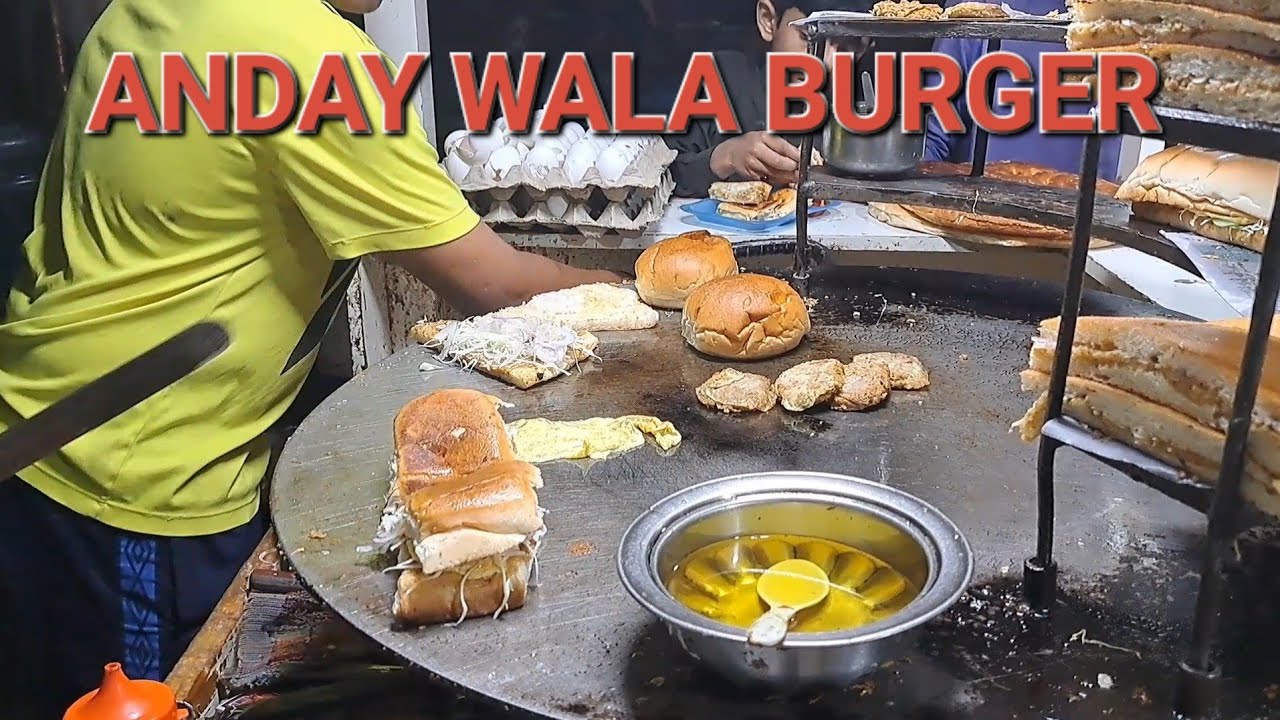 Anday wala Burger | Egg Burger | Karachi Street food | Pakistani Street food | Bun Kabab