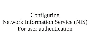 Configuring NIS for User Authentication