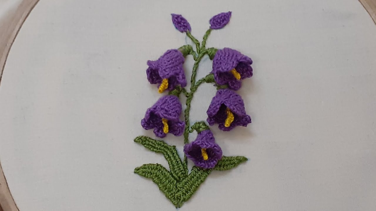 97 Hand stumpwork bell flower step by step tutorial Design by NJ's