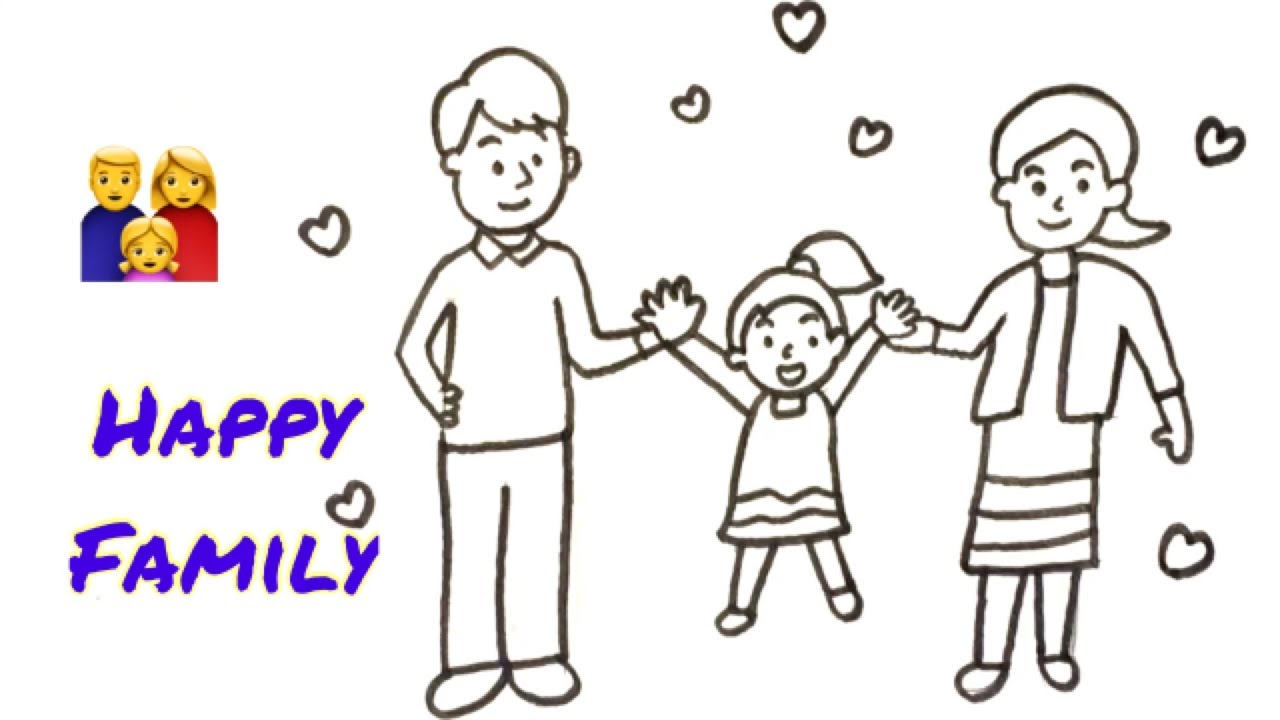 Family Drawing For KIDS  My Family Drawing  How to Draw Family Picture   Family Day Drawing  YouTube