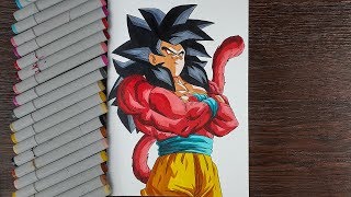 Drawing Goku Super Saiyan 4 The Crimson Saiyan further Evolved