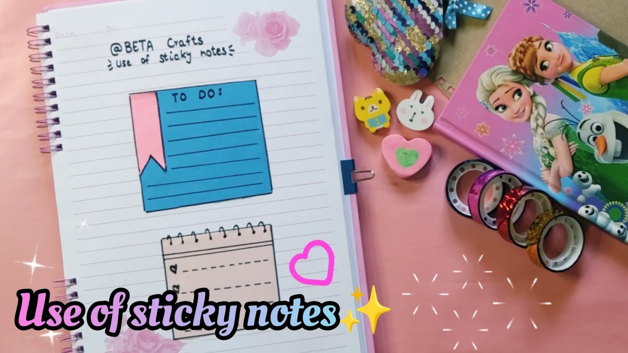 use of sticky notes -2✨🌟| creative ideas|notes decoration ideas|BETA craft|