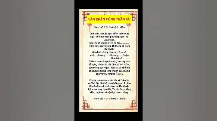 VĂN KHẤN CÚNG VÍA THẦN TÀI #phongthuy #hoangdung #shorts #vankhan
