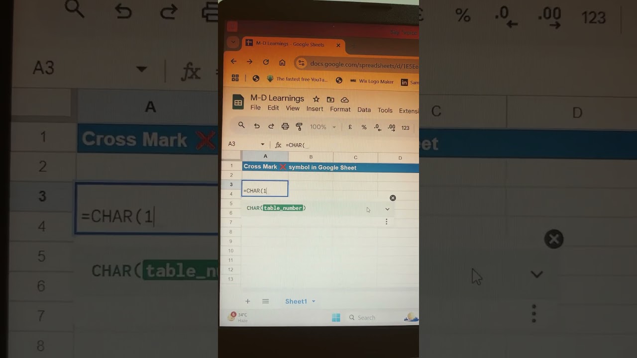 Insert Cross Mark ❌ in Google Sheets | Quick & Easy Trick! 