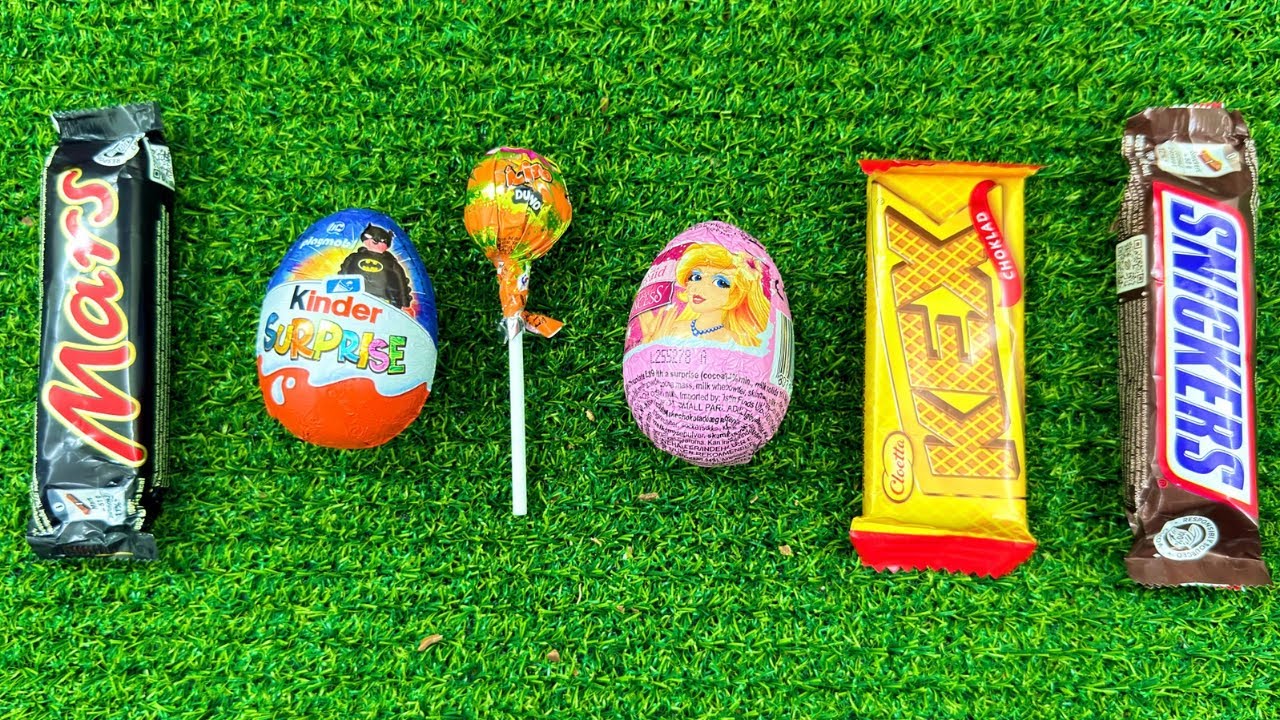 ASMR Most Popular Candys / some lots of colorful rainbow lollipop candy / unpacking chocolate eat