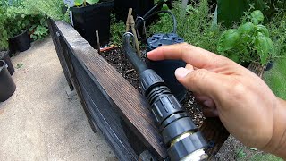 Installing a drip irrigation system  Rain Bird DIY kit for the container garden
