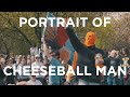 Getting famous for eating an entire jar of cheese balls  portrait of cheeseball man