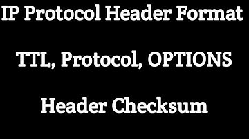 IPV4 Header format | TTL | Protocol | Header checksum | Options