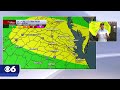Damaging wind gusts and severe storm threat Wednesday in Virginia