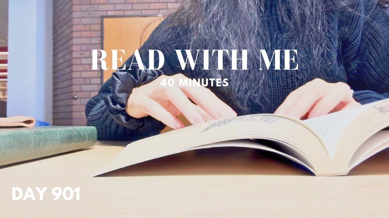 Read With Me 40 Minutes 📚 Quiet Library Study Session | Real Ambient Sounds | Day 901