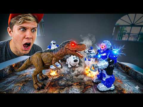 FIZ UMA BATALHA REAL DE ROBÔS! (Quem Venceu?) 🤖💥