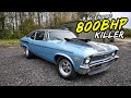 WTF! THIS 9.8L 800BHP CHEVY NOVA *DRAG CAR* IS INSANITY!!