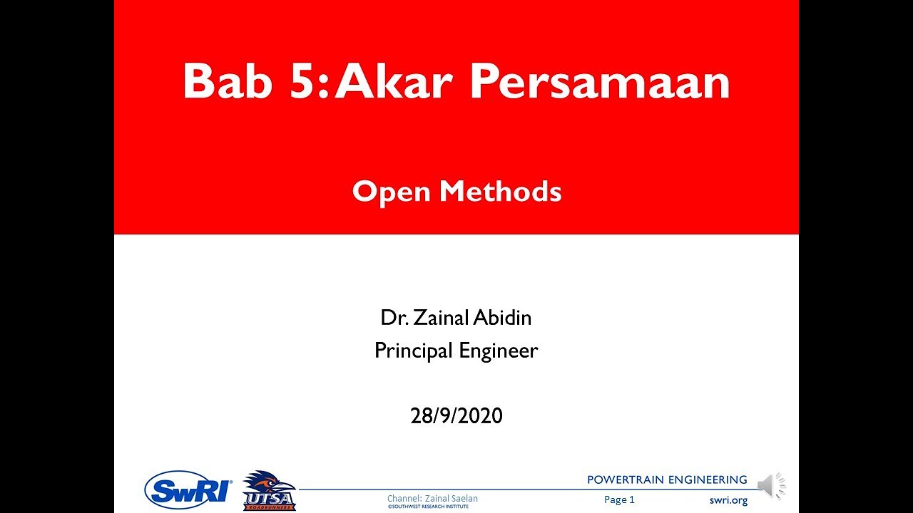 05 Akar Persamaan - Metode Terbuka (Open Methods) NUMERIK