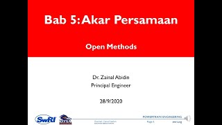 05 Akar Persamaan - Metode Terbuka (Open Methods) NUMERIK