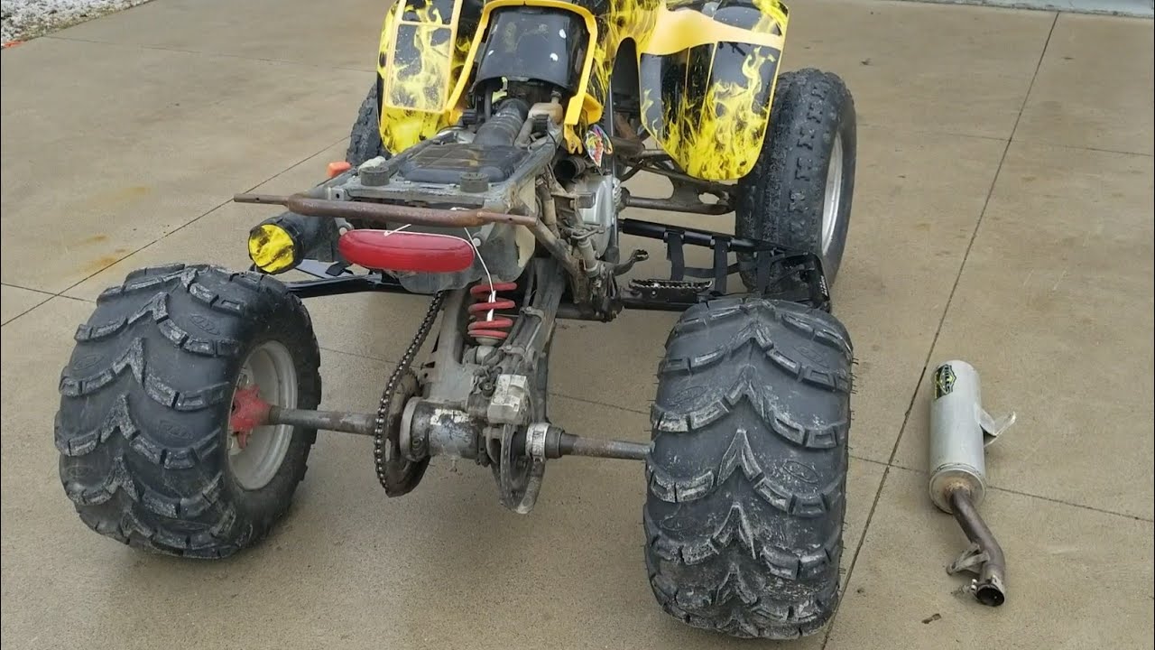 Straight piping my Honda 300EX!! - YouTube